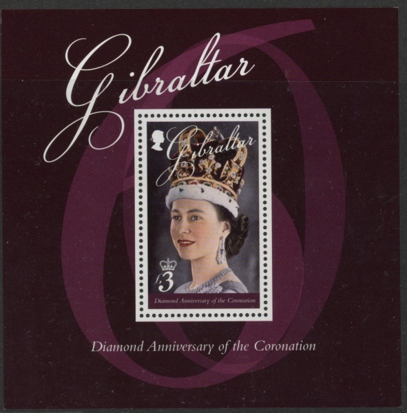2013 Gibraltar MS.1494 60th Anniv of Coronation Mini Sheet U/M (MNH) 2013 Gibraltar MS.1494 60th Anniv of Coronation Mini Sheet U/M (MNH)