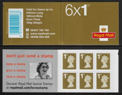 RC1a 6 x 1st Issued 2006 containing SG.2655 (PIP)  'dont just send a stamp'.Walsall. RC1a 6 x 1st Issued 2006 containing SG.2655 (PIP)  'dont just send a stamp'.Walsall.