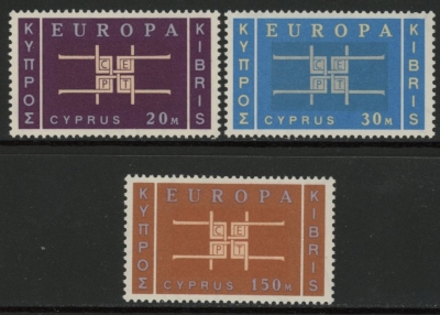 1963 Cyprus MS.234-6 Europa. set 3 values. U/M (MNH) 1963 Cyprus MS.234-6 Europa. set 3 values. U/M (MNH)