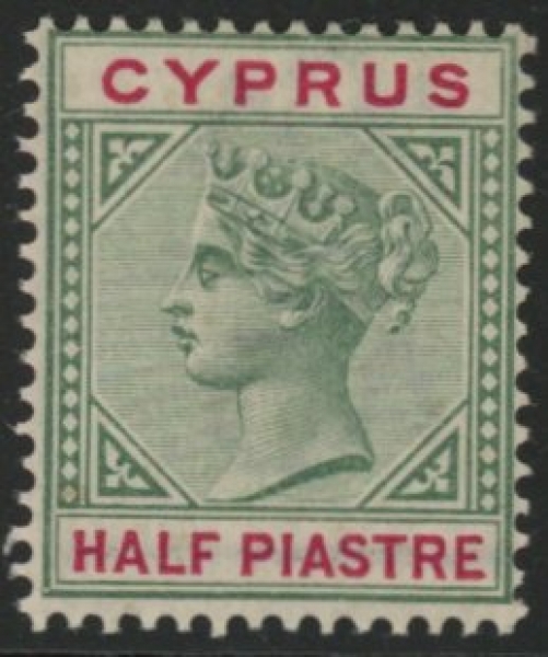 1896 Cyprus SG.40 ½pi green & carmine. U/M (MNH) 1896 Cyprus SG.40 ½pi green & carmine. U/M (MNH)