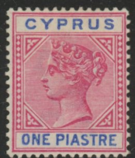1896 Cyprus SG.42 1pi carmine & blue . M/M 1896 Cyprus SG.42 1pi carmine & blue . M/M