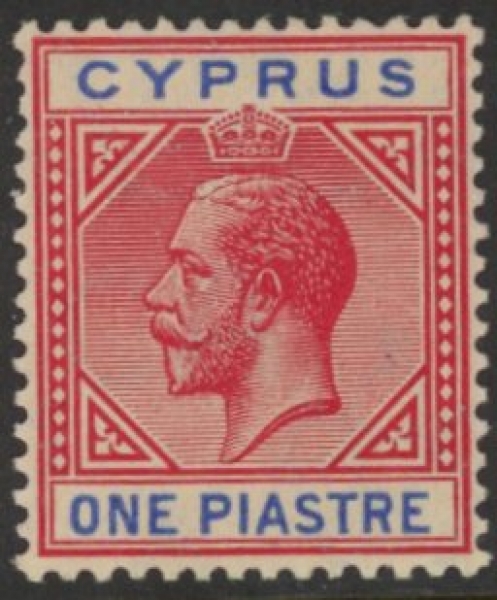 1912 Cyprus KGV SG.77 1pi rose-red & blue. M/M 1912 Cyprus KGV SG.77 1pi rose-red & blue. M/M