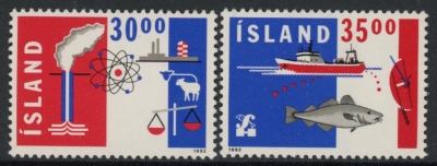 1992 Iceland SG.785-6 Europa Set of 2 values U/M (MNH) 1992 Iceland SG.785-6 Europa Set of 2 values U/M (MNH)