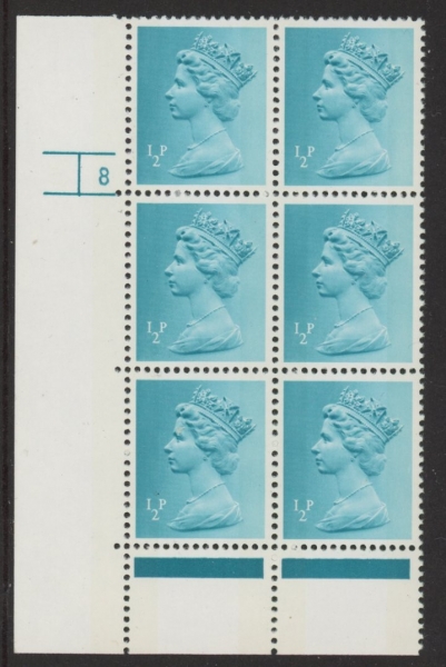 U50 (x841) Harrison ½p 2B FCP/PVAD Cyld. 8 dot phos.21 U/M (MNH) U50 (x841) Harrison ½p 2B FCP/PVAD Cyld. 8 dot phos.21 U/M (MNH)