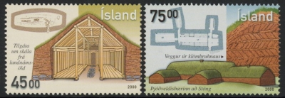 2000 Iceland SG.977-8 Early Dwellings Set of 2 values U/M (MNH) 2000 Iceland SG.977-8 Early Dwellings Set of 2 values U/M (MNH)