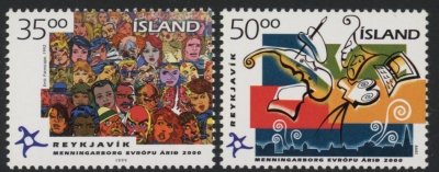 1999 Iceland SG.935-6 Reykjavik Capital of Culture Set of 2 values U/M (MNH) 1999 Iceland SG.935-6 Reykjavik Capital of Culture Set of 2 values U/M (MNH)