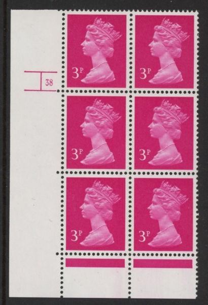 U110 (-) Harrison 3p bright magenta type 1 phos.(FCP) perf RE Cyld. 38 no dot U/M (MNH) U110 (-) Harrison 3p bright magenta type 1 phos.(FCP) perf RE Cyld. 38 no dot U/M (MNH)