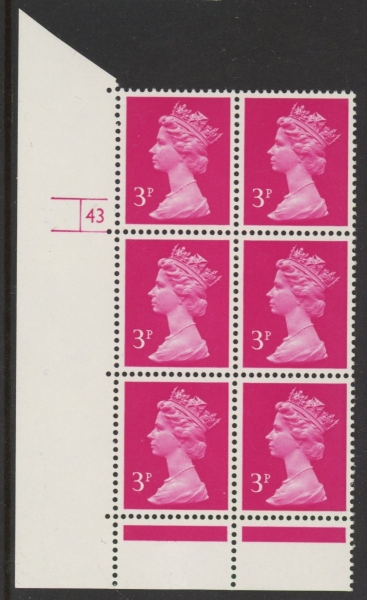 U110 (-) Harrison 3p bright magenta type 1 phos.(FCP) perf RE Cyld. 43 no dot U/M (MNH) U110 (-) Harrison 3p bright magenta type 1 phos.(FCP) perf RE Cyld. 43 no dot U/M (MNH)