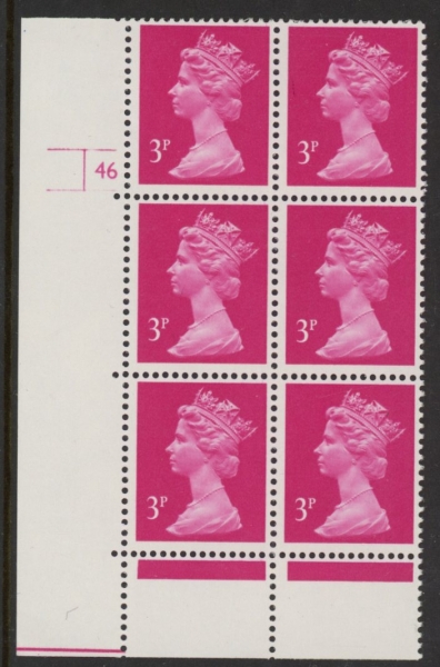 U111a (x930c) Harrison 3p bright magenta type II phos.(ACP) perf RE Cyld. 46 no dot U/M (MNH) U111a (x930c) Harrison 3p bright magenta type II phos.(ACP) perf RE Cyld. 46 no dot U/M (MNH)