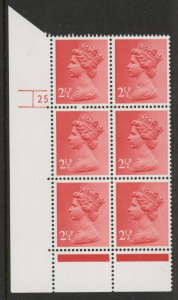 U97 (x929) Harrison 2½p rose-red Type II phos (FCP) perf RE Cyld. 25 no dot U/M (MNH) U97 (x929) Harrison 2½p rose-red Type II phos (FCP) perf RE Cyld. 25 no dot U/M (MNH)