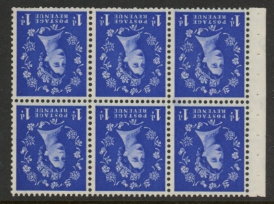 SB20a Tudor Crown 6 x 1d. wmk inverted perf I. (trimmed perfs). LM/M SB20a Tudor Crown 6 x 1d. wmk inverted perf I. (trimmed perfs). LM/M