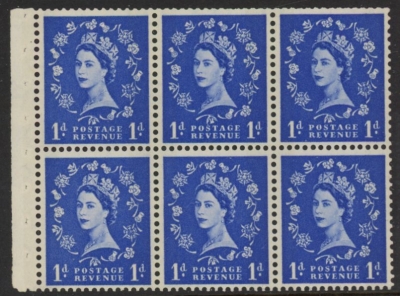 SB41 6x1d crowns. (blue phos.) wmk. upright perf Ieb. (trimmed perfs).U/M (MNH) SB41 6x1d crowns. (blue phos.) wmk. upright perf Ieb. (trimmed perfs).U/M (MNH)