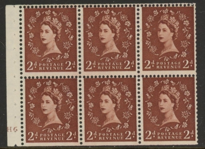 SB78 Edward Crown 6x2d, cylinder H6 no dot wmk. upright perf leb (trimmed perfs). U/M (MNH) SB78 Edward Crown 6x2d, cylinder H6 no dot wmk. upright perf leb (trimmed perfs). U/M (MNH)