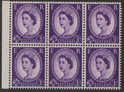 SB103 Crowns 6 x 3d. wmk upright. perf I (good perfs). U/M (MNH) SB103 Crowns 6 x 3d. wmk upright. perf I (good perfs). U/M (MNH)