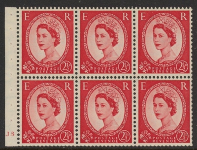 SB80 Tudor Crown 6x2½d, cylinder J3 no dot. wmk. upright perf I (good perfs). U/M (MNH) SB80 Tudor Crown 6x2½d, cylinder J3 no dot. wmk. upright perf I (good perfs). U/M (MNH)