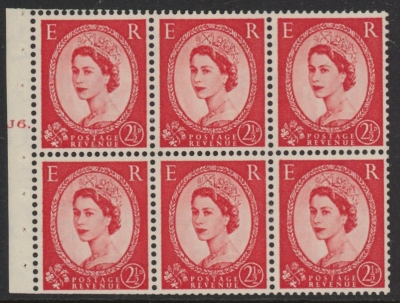 SB81 Edward Crown 6x2½d, cylinder J6 dot wmk. upright perf I (trimmed perfs). U/M (MNH) SB81 Edward Crown 6x2½d, cylinder J6 dot wmk. upright perf I (trimmed perfs). U/M (MNH)