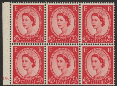 SB81 Edward Crown 6x2½d, cylinder J8 dot wmk. upright perf Iet (trimmed perfs). U/M (MNH) SB81 Edward Crown 6x2½d, cylinder J8 dot wmk. upright perf Iet (trimmed perfs). U/M (MNH)