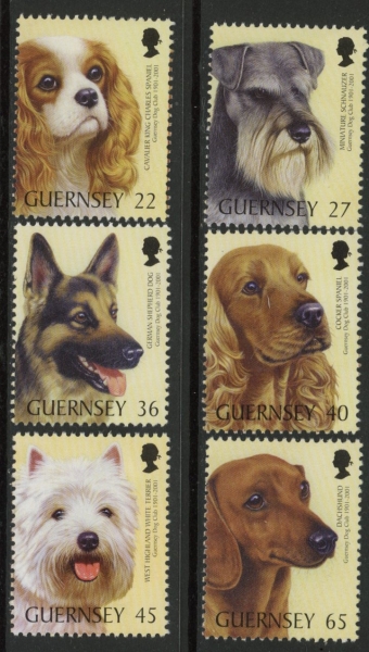 2001 Guernsey SG.895-900 Guernsey Dog Club Set of 6 values U/M (MNH) 2001 Guernsey SG.895-900 Guernsey Dog Club Set of 6 values U/M (MNH)