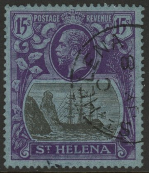 1922 St.Helena SG.113 - KGV 15/- grey & purple/blue. very fine used. 1922 St.Helena SG.113 - KGV 15/- grey & purple/blue. very fine used.