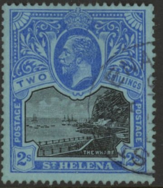 1913 St Helena. SG.80 2/- black & blue/blue. fine used. 1913 St Helena. SG.80 2/- black & blue/blue. fine used.