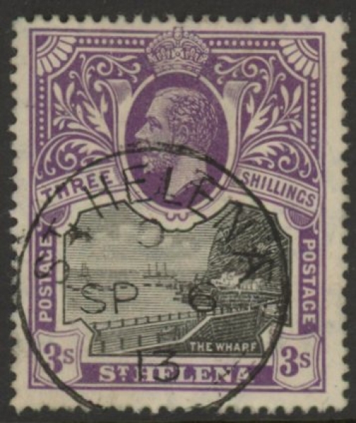 1913 St Helena. SG.81 3/- black & violet. fine used. 1913 St Helena. SG.81 3/- black & violet. fine used.