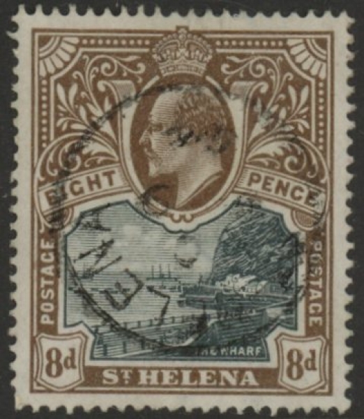 1903 St Helena KEVII SG.58 8d black & brown. fine used. 1903 St Helena KEVII SG.58 8d black & brown. fine used.