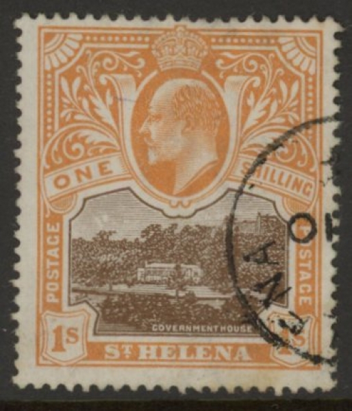 1903 St Helena KEVII SG.59 1/- brown & brown-orange. fine used. 1903 St Helena KEVII SG.59 1/- brown & brown-orange. fine used.