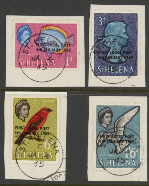 1963 St Helena. SG.193-6 First Local Post. (on paper) fine used. 1963 St Helena. SG.193-6 First Local Post. (on paper) fine used.