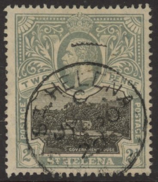 1912 St Helena KGV SG75 2d black & greenish slate. fine used. 1912 St Helena KGV SG75 2d black & greenish slate. fine used.