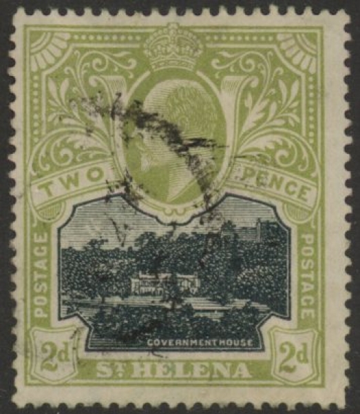 1913 St Helena KEVII SG57 2d black & sage-green. fine used. 1913 St Helena KEVII SG57 2d black & sage-green. fine used.
