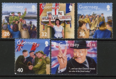2005 Guernsey SG.1060-4 WWII 3rd Series Set of 5 values U/M (MNH) 2005 Guernsey SG.1060-4 WWII 3rd Series Set of 5 values U/M (MNH)