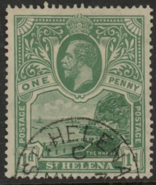 1922 St.Helena SG.89 KGV 1d green (wmk script) very fine used. 1922 St.Helena SG.89 KGV 1d green (wmk script) very fine used.