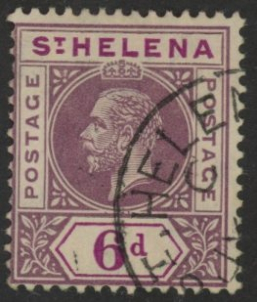 1913 St.Helena SG.86 KGV 6d dull purple & deep purple. very fine used. 1913 St.Helena SG.86 KGV 6d dull purple & deep purple. very fine used.