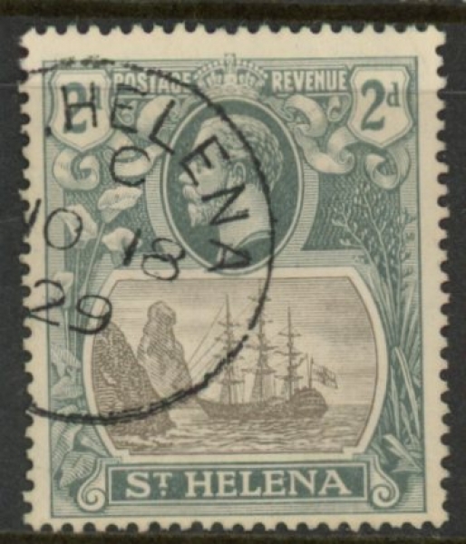 1923 St. Helena - SG.100 2d grey & slate. (wmk Script) very fine used. 1923 St. Helena - SG.100 2d grey & slate. (wmk Script) very fine used.