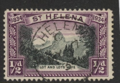 1934 St. Helena - SG.114 ½d black & purple. (wmk Script) very fine used. 1934 St. Helena - SG.114 ½d black & purple. (wmk Script) very fine used.