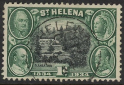 1934 St. Helena - SG.115 1d black & green. (wmk Script) very fine used. 1934 St. Helena - SG.115 1d black & green. (wmk Script) very fine used.