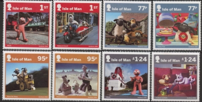 2016 IOM SG.2147-54 Aardman 40 Years Set of 8 values U/M (MNH) 2016 IOM SG.2147-54 Aardman 40 Years Set of 8 values U/M (MNH)