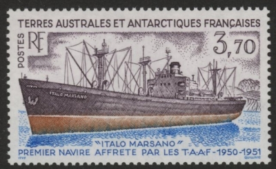 1993 French Antarctic - SG.315 43rd Anniv. of Chartering of the Italo Marsano. 1 value U/M (MNH) 1993 French Antarctic - SG.315 43rd Anniv. of Chartering of the Italo Marsano. 1 value U/M (MNH)