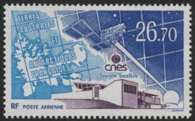 1994 French Antarctic. SG.332 'Air' National Centre for Space Study Satellite. 1 value. U/M (MNH) 1994 French Antarctic. SG.332 'Air' National Centre for Space Study Satellite. 1 value. U/M (MNH)