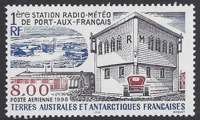 1998 French Antarctic. SG.387 'Air' 1st Meterological Radio Station Port-aux Francais. 1 value. U/M (MNH) 1998 French Antarctic. SG.387 'Air' 1st Meterological Radio Station Port-aux Francais. 1 value. U/M (MNH)