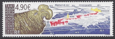 2005 French Antarctic SG.540 Elephant Seal & Oceanographic chart. 1 value. U/M (MNH) 2005 French Antarctic SG.540 Elephant Seal & Oceanographic chart. 1 value. U/M (MNH)