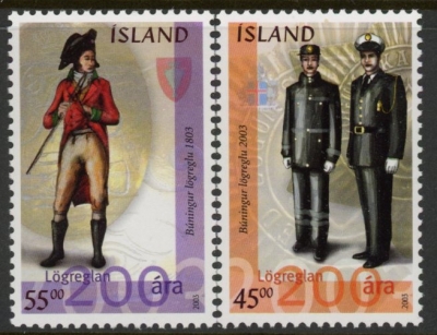 2003 Iceland SG.1038-9 Police Force Set of 2 values U/M (MNH) 2003 Iceland SG.1038-9 Police Force Set of 2 values U/M (MNH)