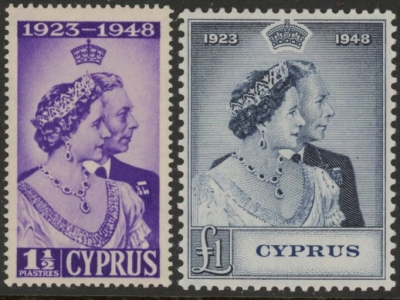 Cyprus - 1948 Royal Silver Wedding SG.166-7 mounted mint Cyprus - 1948 Royal Silver Wedding SG.166-7 mounted mint