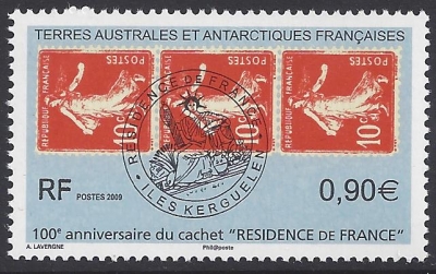 2009 French Antarctic. SG.616 Cent. of Residence de France-Kergulen Islands. U/M (MNH) 2009 French Antarctic. SG.616 Cent. of Residence de France-Kergulen Islands. U/M (MNH)