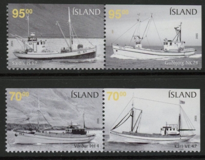 2005 Iceland SG.1106-9 Old Fishing Boats Set of 4 values U/M (MNH) 2005 Iceland SG.1106-9 Old Fishing Boats Set of 4 values U/M (MNH)