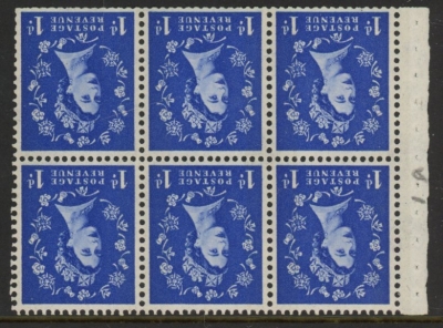SB41a 6x1d 2B crowns. (blue phos.) wmk. inverted. perf I. (trimmed perfs).U/M (MNH) SB41a 6x1d 2B crowns. (blue phos.) wmk. inverted. perf I. (trimmed perfs).U/M (MNH)