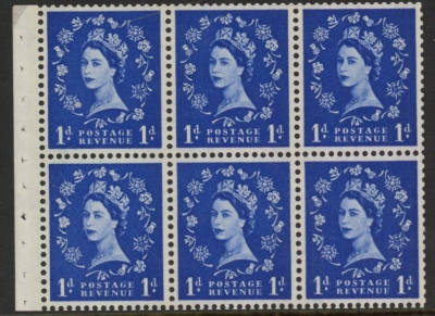 SB54 6x1d 2B crowns. (violet phos.) wmk. upright. perf I. (good perfs).U/M (MNH) SB54 6x1d 2B crowns. (violet phos.) wmk. upright. perf I. (good perfs).U/M (MNH)