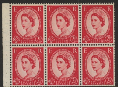 SB80 Tudor Crown 6x2½d, wmk. upright perf I (trimmed perfs). U/M (MNH) SB80 Tudor Crown 6x2½d, wmk. upright perf I (trimmed perfs). U/M (MNH)