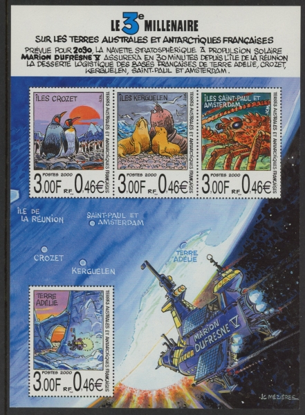 2000 French Antarctic MS.422 Third Millennium Mini Sheet U/M (MNH) 2000 French Antarctic MS.422 Third Millennium Mini Sheet U/M (MNH)