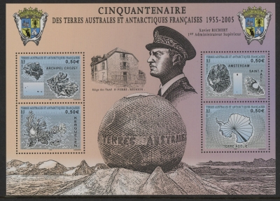 2005 French Antarctic MS.558 50th Anniv of French Antarctic Mini Sheet U/M (MNH) 2005 French Antarctic MS.558 50th Anniv of French Antarctic Mini Sheet U/M (MNH)